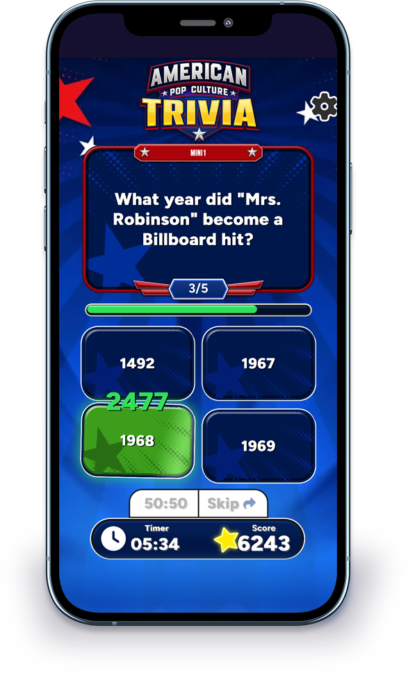Phone displaying a fundraising game